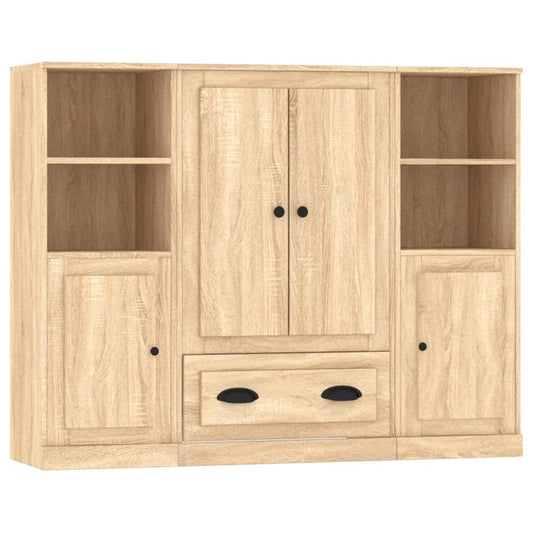 Highboards 3 Stk. Sonoma-Eiche Holzwerkstoff