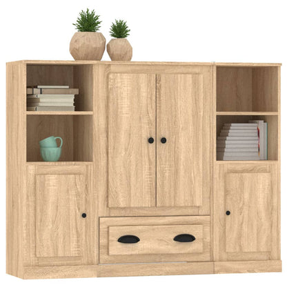 Highboards 3 Stk. Sonoma-Eiche Holzwerkstoff