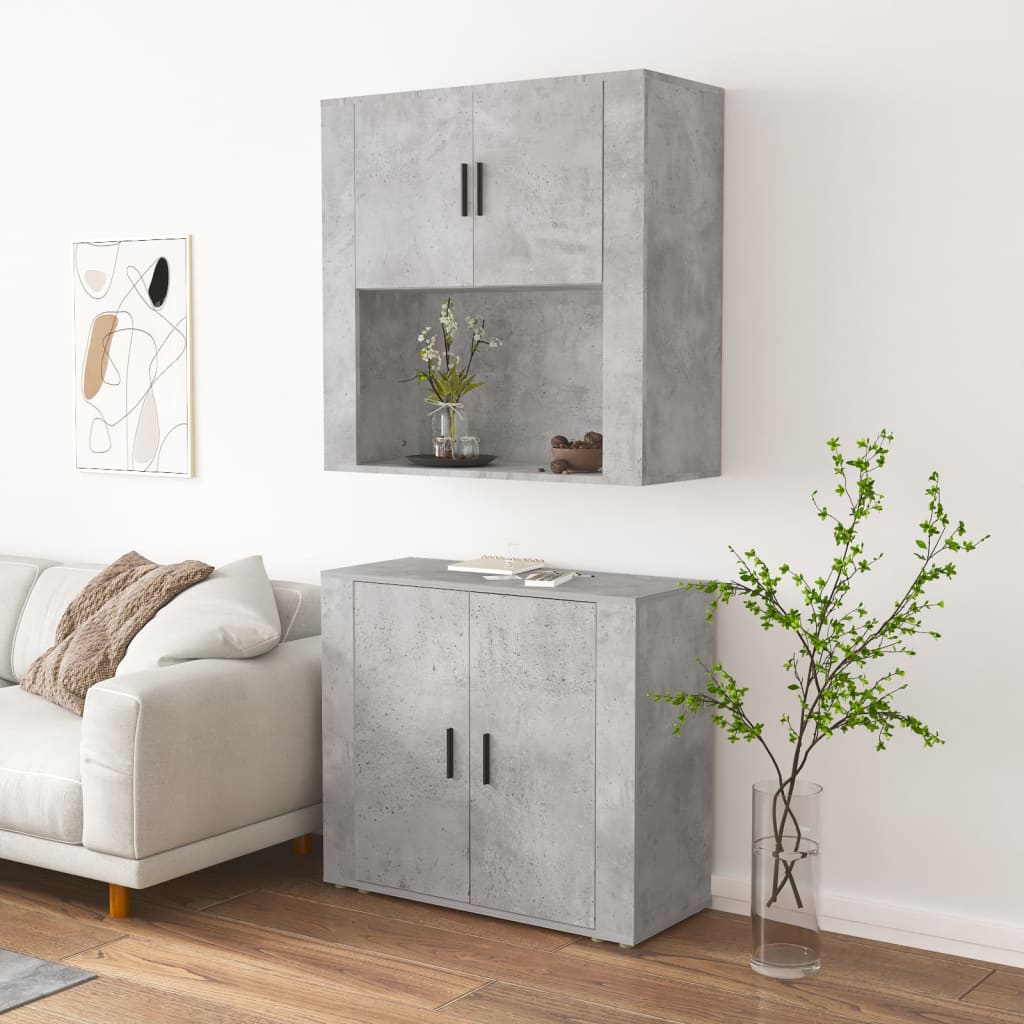 Highboard Betongrau Holzwerkstoff