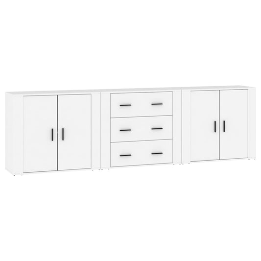 Sideboards 3 Stk. Weiß Holzwerkstoff
