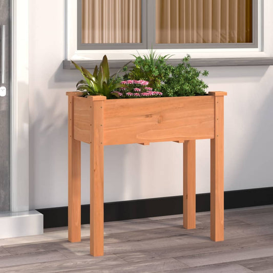 Pflanzkübel mit Einsatz Braun 71x37x76 cm Massivholz Tanne