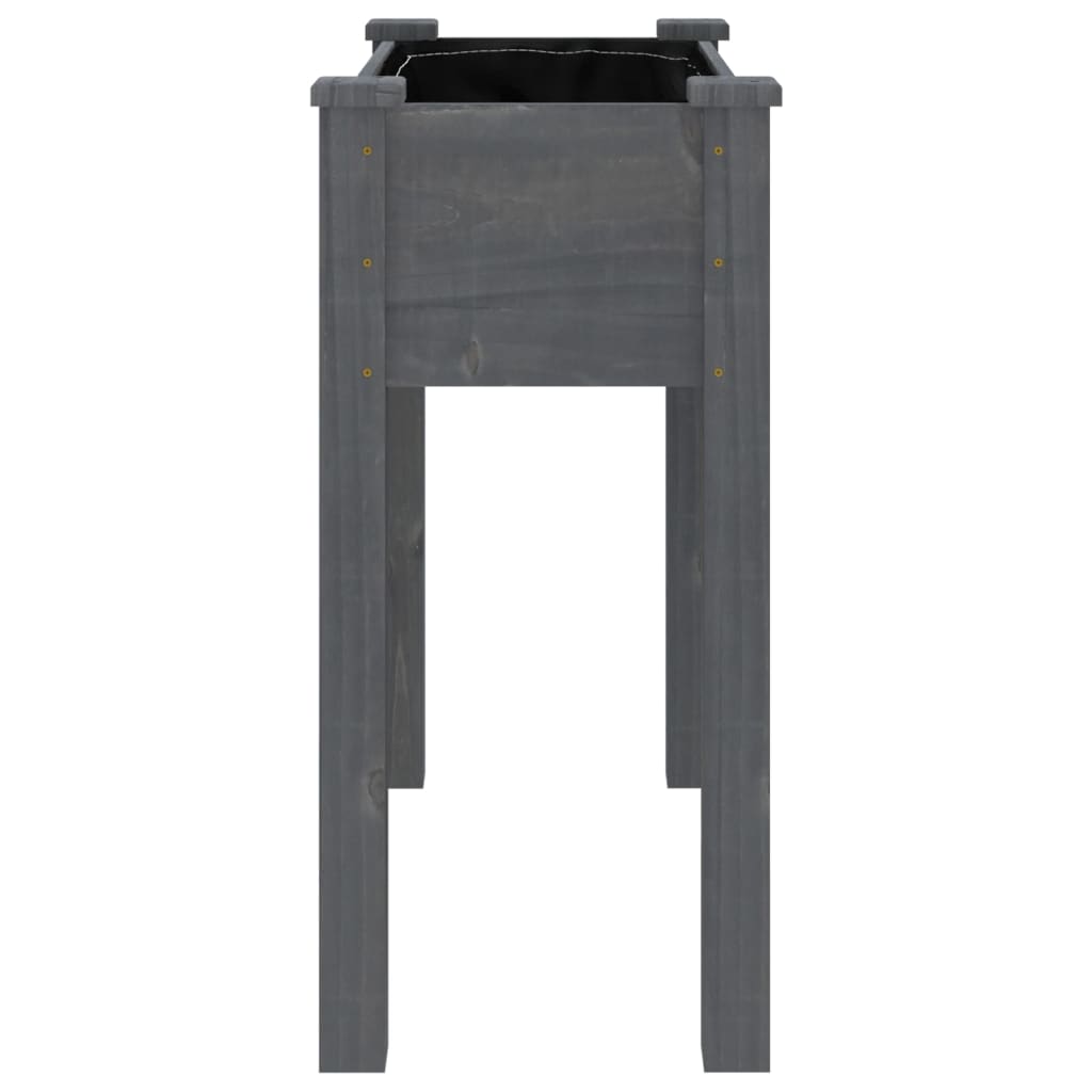 Pflanzkübel mit Einsatz Grau 71x37x76 cm Massivholz Tanne