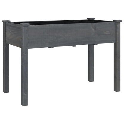 Pflanzkübel mit Einsatz Grau 118x59x76 cm Massivholz Tanne