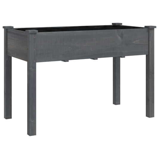 Pflanzkübel mit Einsatz Grau 118x59x76 cm Massivholz Tanne
