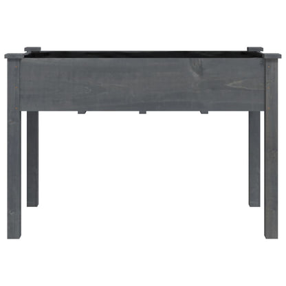 Pflanzkübel mit Einsatz Grau 118x59x76 cm Massivholz Tanne