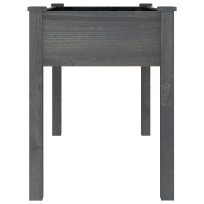 Pflanzkübel mit Einsatz Grau 118x59x76 cm Massivholz Tanne