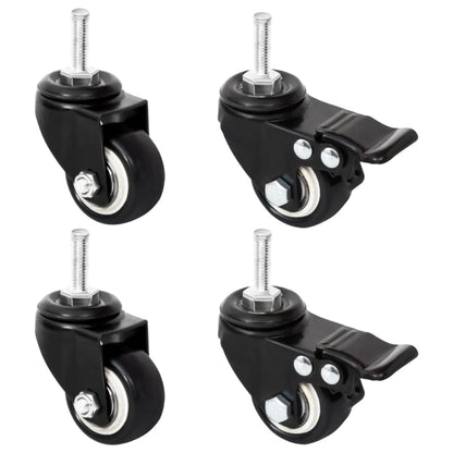 Rollen für Pflanzkübel 4 Stk. Schwarz 8x3,5x8 cm Eisen