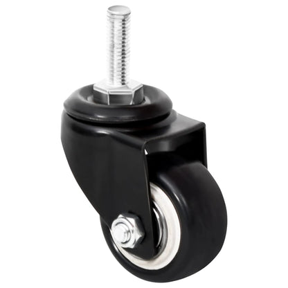 Rollen für Pflanzkübel 4 Stk. Schwarz 8x3,5x8 cm Eisen