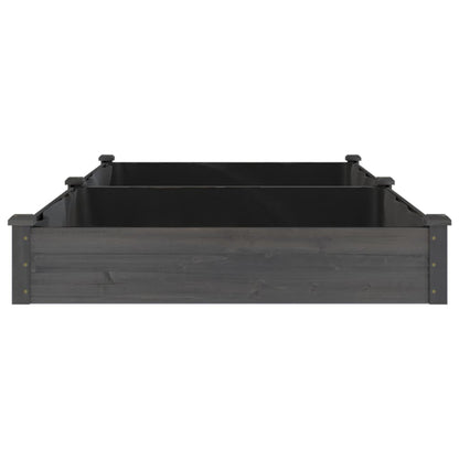 Hochbeet mit Einsatz Grau 240x120x25 cm Massivholz Tanne