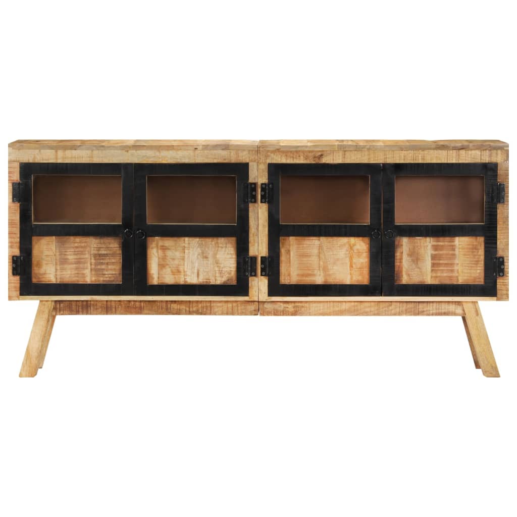 Sideboard Braun und Schwarz 160x30x76 cm Massivholz Mango