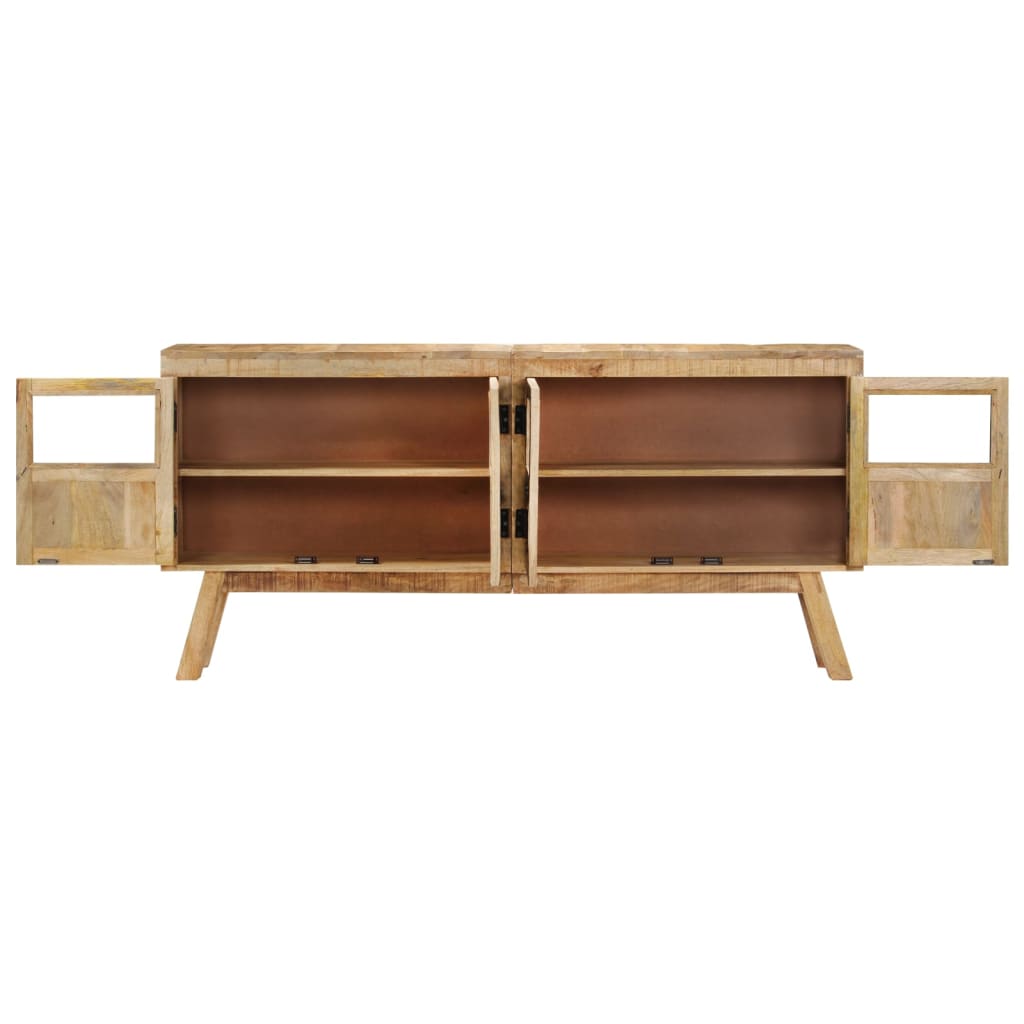 Sideboard Braun und Schwarz 160x30x76 cm Massivholz Mango