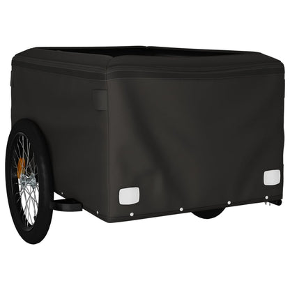Fahrradanhänger Schwarz und Grau 45 kg Eisen