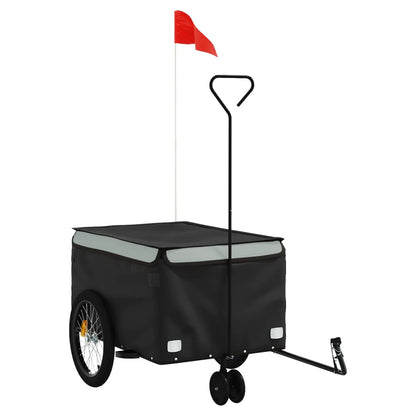Fahrradanhänger Schwarz und Grau 30 kg Eisen