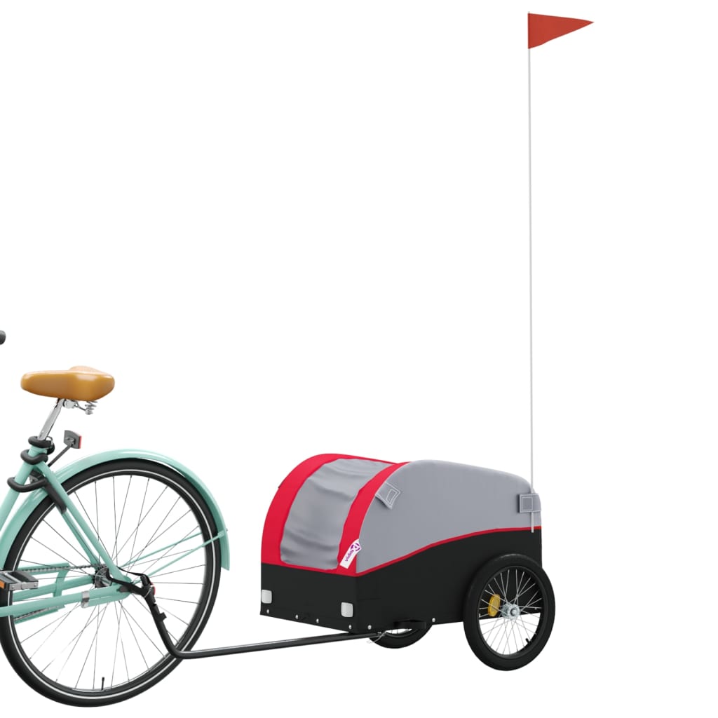Cykeltrailer Sort og Rød 30 kg Jern