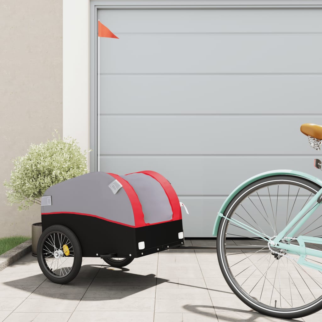 Cykeltrailer Sort og Rød 30 kg Jern