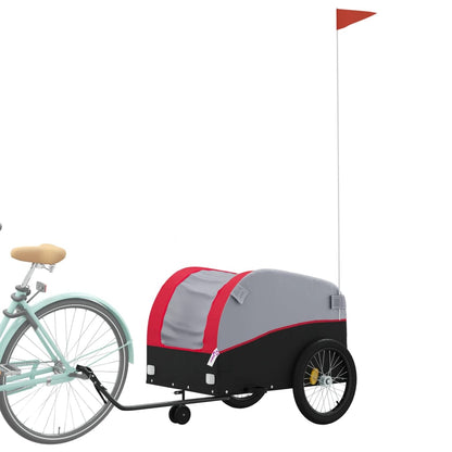 Cykeltrailer Sort og Rød 45 kg Jern