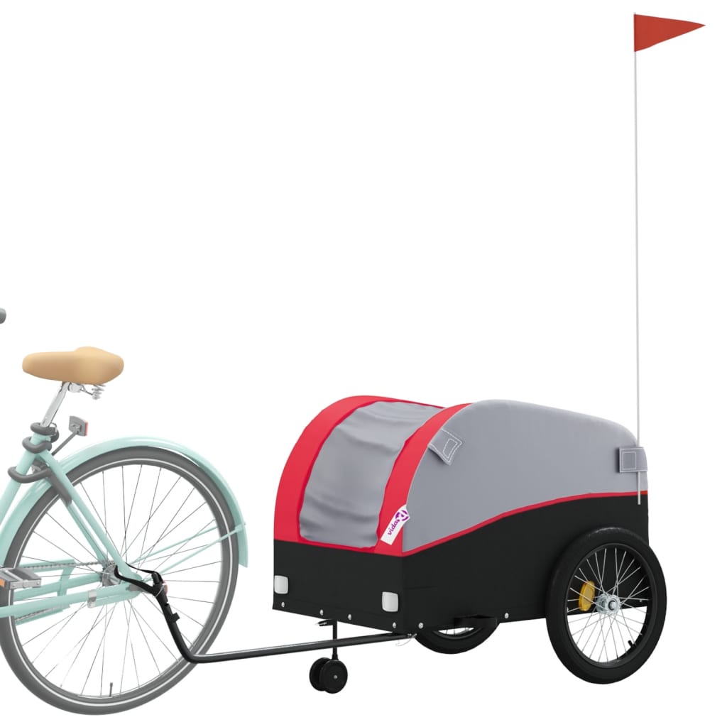 Cykeltrailer Sort og Rød 45 kg Jern