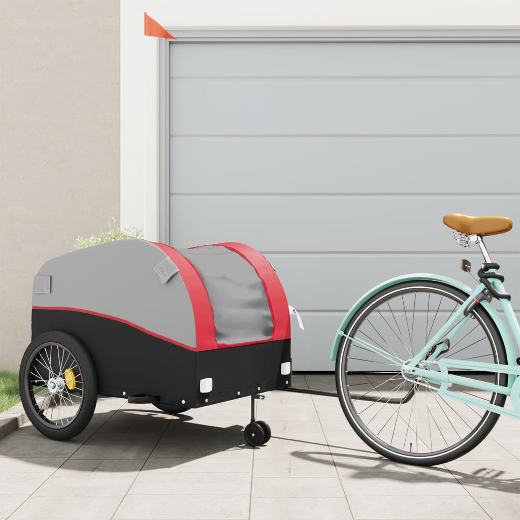 Cykeltrailer Sort og Rød 45 kg Jern