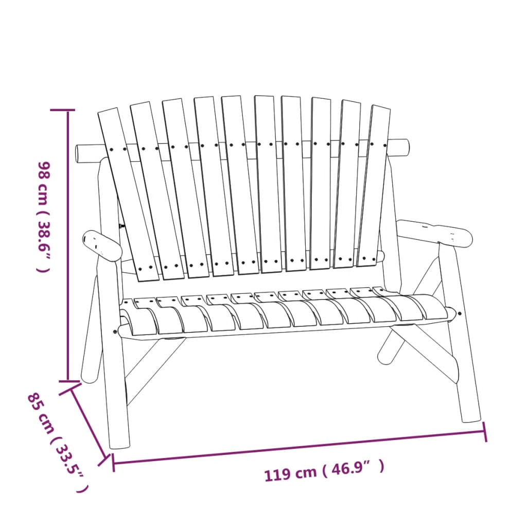 3-tlg. Garten-Lounge-Set Massivholz Fichte