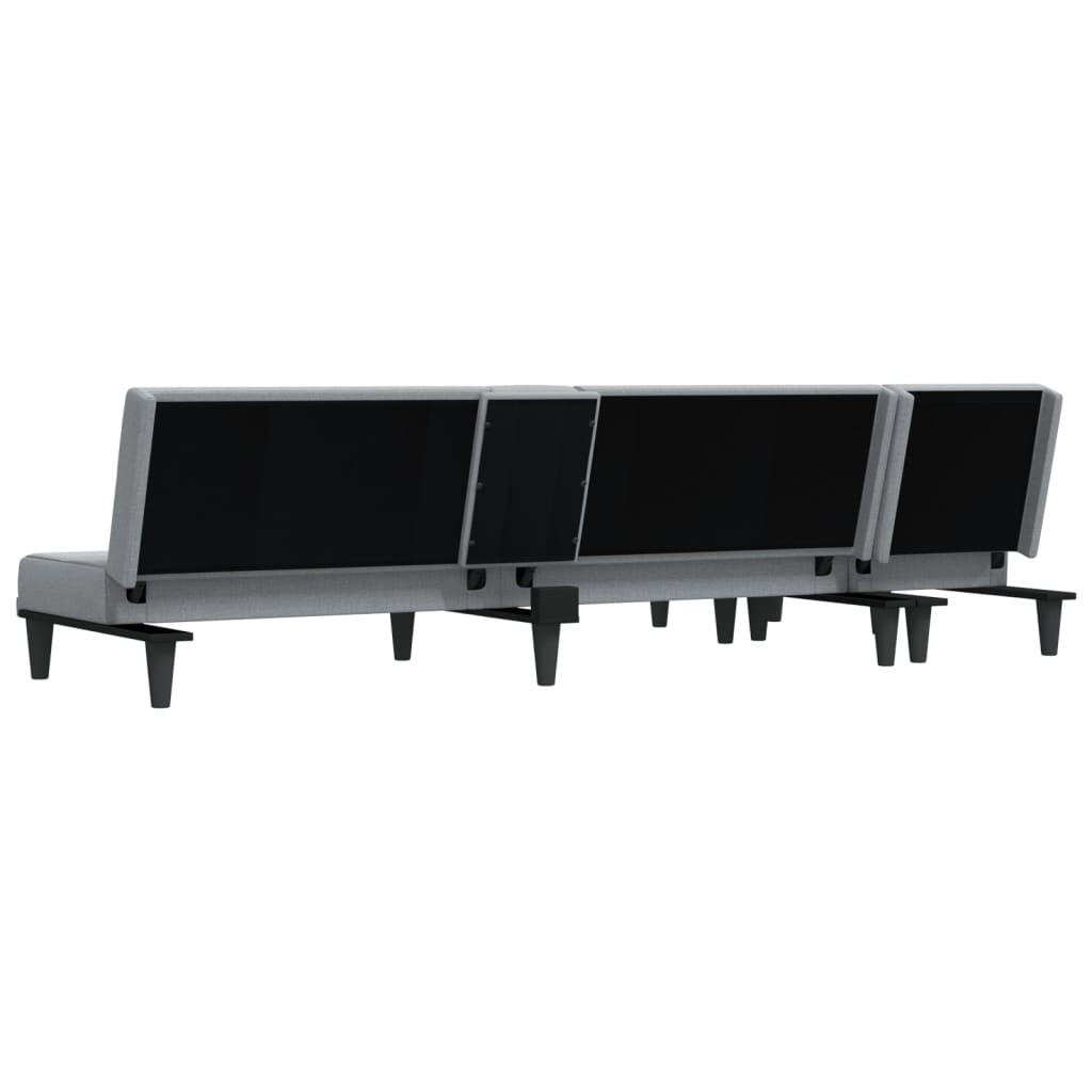 Schlafsofa in L-Form Hellgrau 255x140x70 cm Stoff