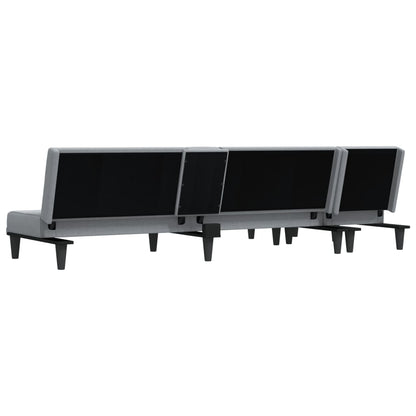 Schlafsofa in L-Form Hellgrau 255x140x70 cm Stoff