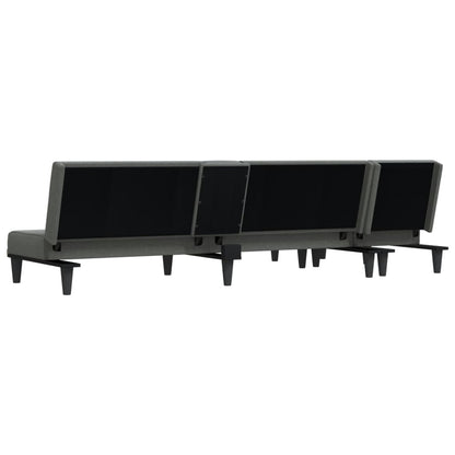 Schlafsofa in L-Form Dunkelgrau 255x140x70 cm Stoff