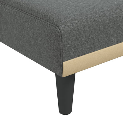 Schlafsofa in L-Form Dunkelgrau 255x140x70 cm Stoff
