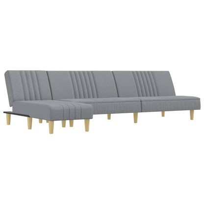 Schlafsofa in L-Form Hellgrau 255x140x70 cm Stoff