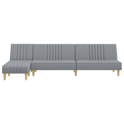 Schlafsofa in L-Form Hellgrau 255x140x70 cm Stoff