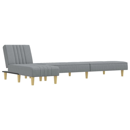 Schlafsofa in L-Form Hellgrau 255x140x70 cm Stoff