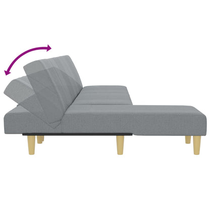 Schlafsofa in L-Form Hellgrau 255x140x70 cm Stoff