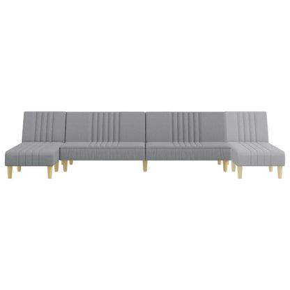 Schlafsofa in L-Form Hellgrau 255x140x70 cm Stoff