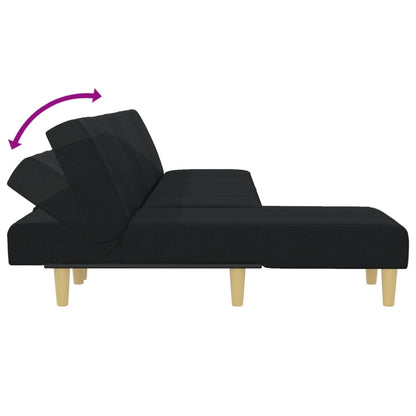 Schlafsofa in L-Form Schwarz 255x140x70 cm Stoff