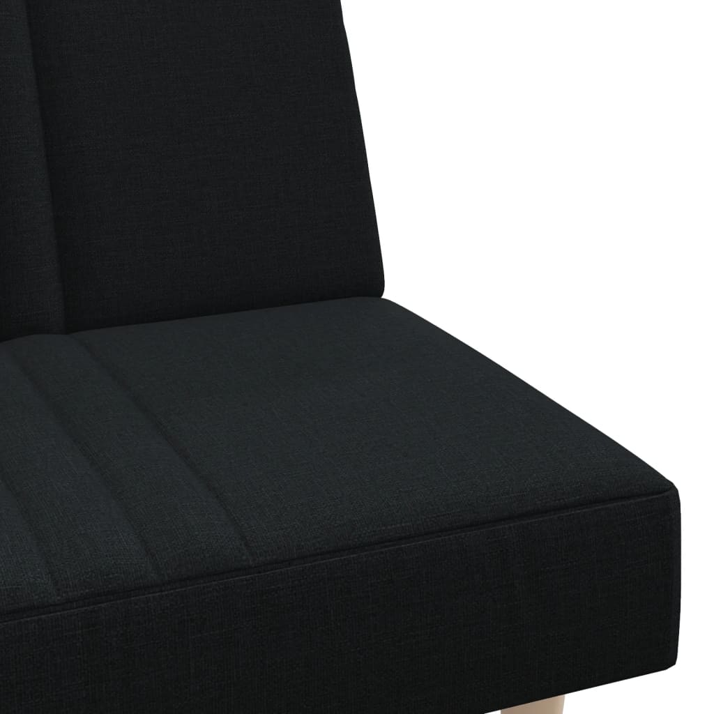 Schlafsofa in L-Form Schwarz 255x140x70 cm Stoff