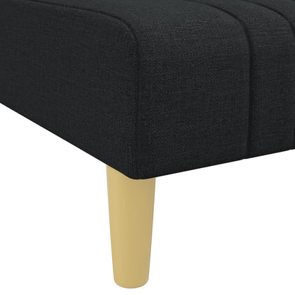Schlafsofa in L-Form Schwarz 255x140x70 cm Stoff