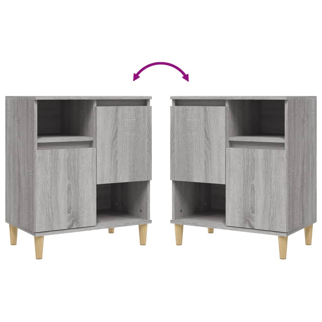 Sideboards 2 Stk. Grau Sonoma 60x35x70 cm Holzwerkstoff