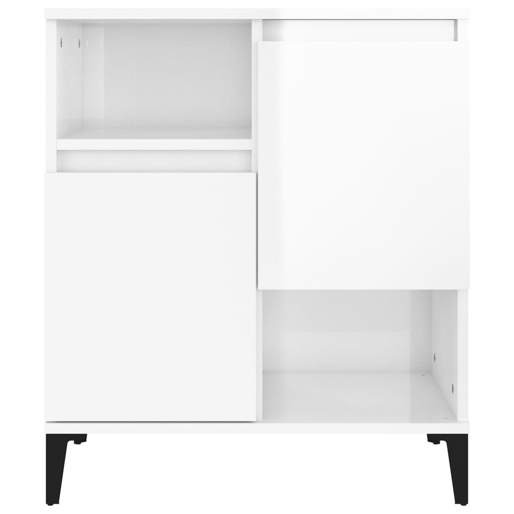 Skænke 2 stk Højglans hvid 60x35x70 cm træmateriale