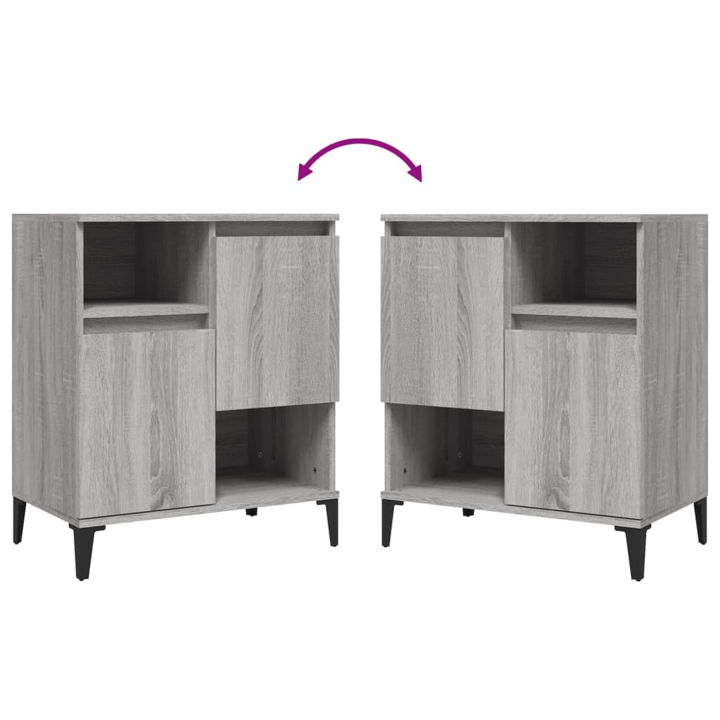 Sideboards 3 Stk. Grau Sonoma 60x35x70 cm Holzwerkstoff