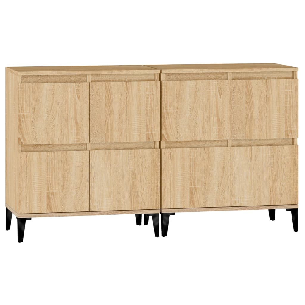 Sideboards 2 Stk. Sonoma-Eiche 60x35x70 cm Holzwerkstoff