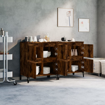 Sideboards 2 Stk. Räuchereiche 60x35x70 cm Holzwerkstoff