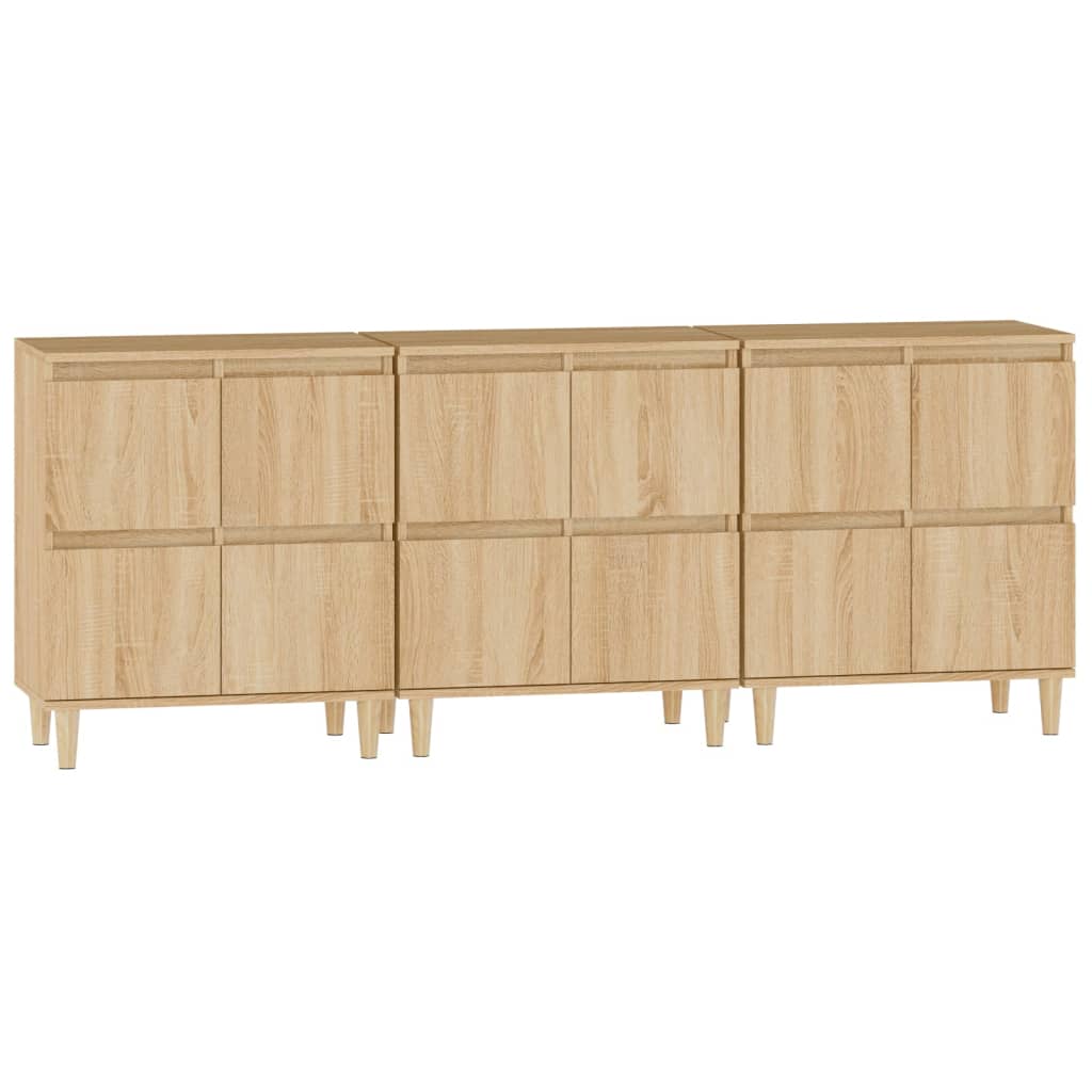 Sideboards 3 Stk. Sonoma-Eiche 60x35x70 cm Holzwerkstoff