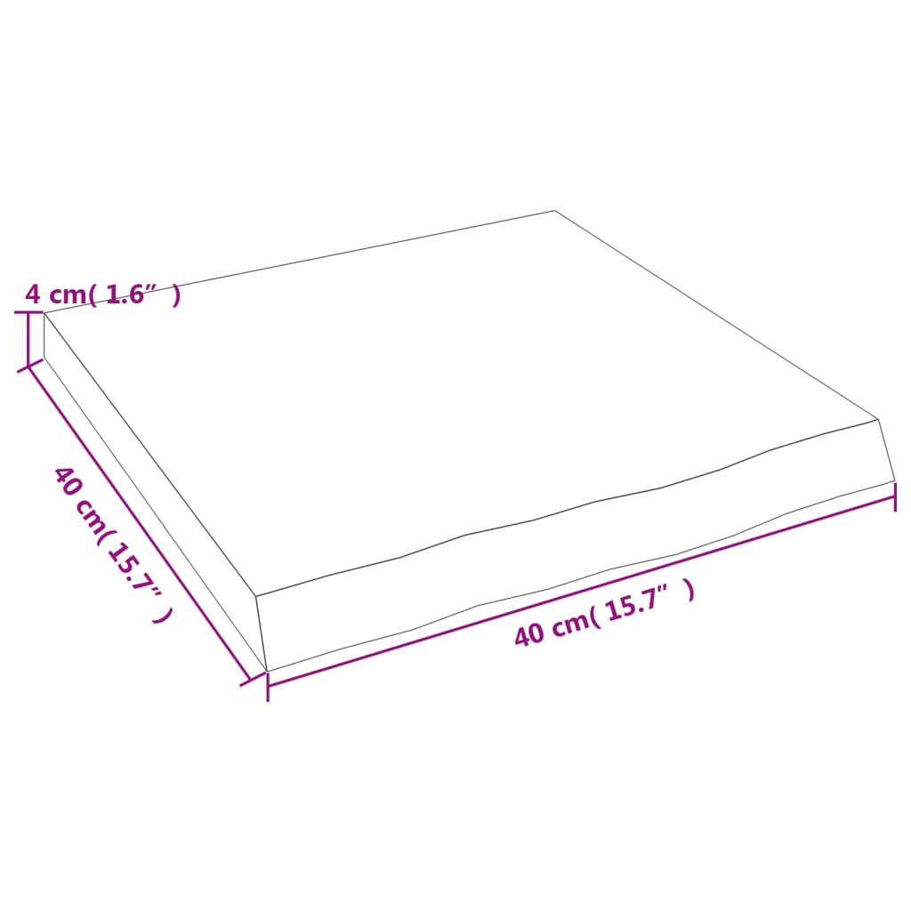 Waschtischplatte 40x40x(2-4) cm Massivholz Unbehandelt