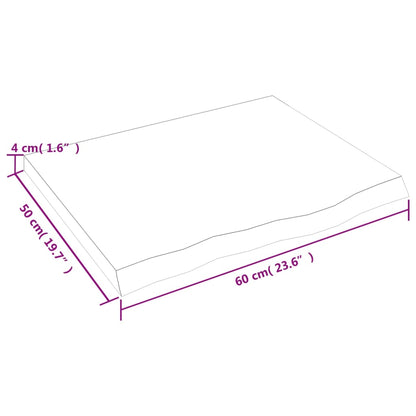 Waschtischplatte 60x50x(2-4) cm Massivholz Unbehandelt