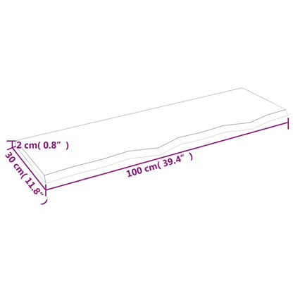Waschtischplatte 100x30x2 cm Massivholz Unbehandelt
