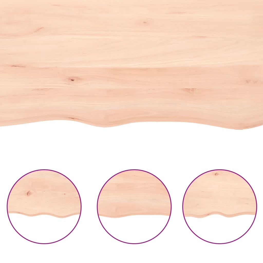 Waschtischplatte 100x50x2 cm Massivholz Unbehandelt