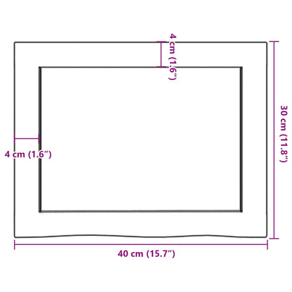 Waschtischplatte Hellbraun 40x30x(2-4) cm Massivholz Behandelt