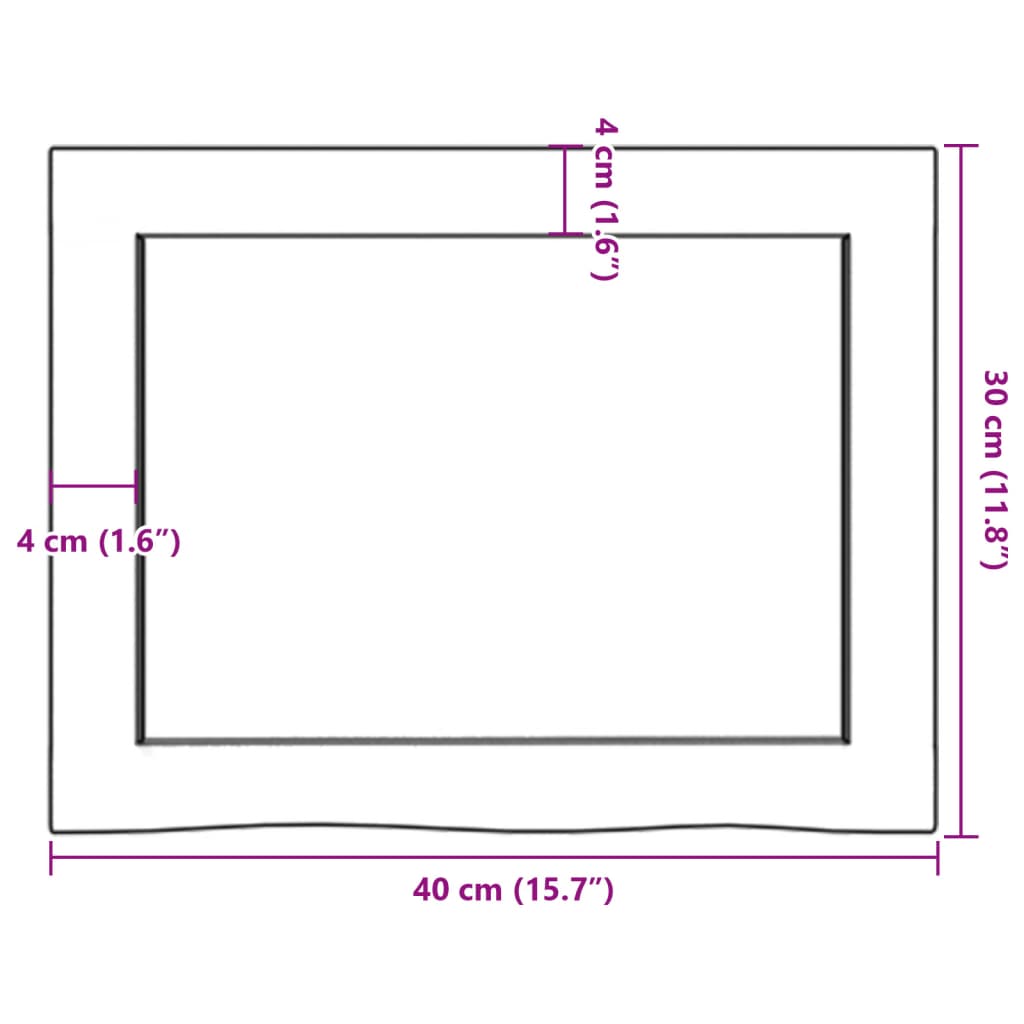 Waschtischplatte Hellbraun 40x30x(2-6) cm Massivholz Behandelt