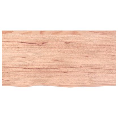 Waschtischplatte Hellbraun 80x40x(2-6) cm Massivholz Behandelt