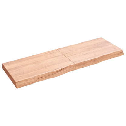 Waschtischplatte Hellbraun 120x40x(2-6) cm Massivholz Behandelt