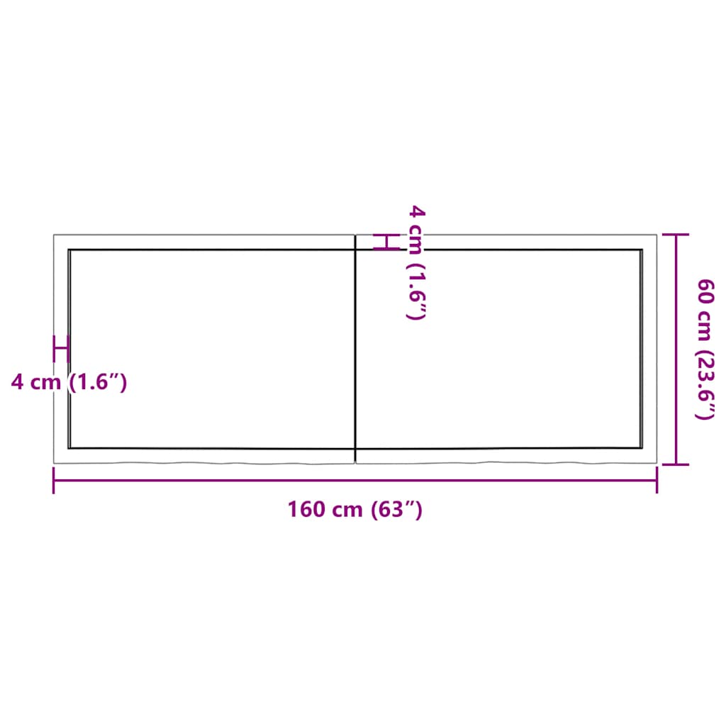Waschtischplatte Hellbraun 160x60x(2-6) cm Massivholz Behandelt